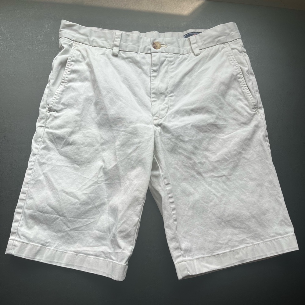 Vineyard Vines Breaker Shorts Mens Size 30 Beige Flat Front Polyester Blend